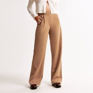 A&F Sloane Tailored Wide Leg Pant - Brown 25r